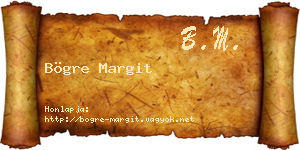 Bögre Margit névjegykártya